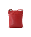 Červená kožená zipsová kabelka 212-3013-31