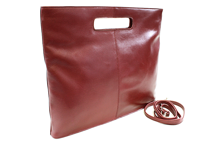 E-shop Červená kožená zipová kabelka 212-9123-31