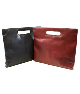Čierna kožená zipsová kabelka 212-9123-60