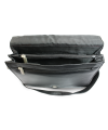Čierna kožená klopnová kabelka 213-4005-60