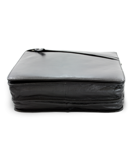 Čierna kožená klopnová kabelka 213-4005-60