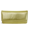 Zlatá kožená listová kabelka s popruhom 214-4071-02