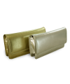 Zlatá kožená listová kabelka s popruhom 214-4071-02