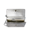 Strieborná kožená listová taška s remienkom 214-4071-27