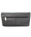 Čierna kožená listová kabelka s popruhom 214-4071-60