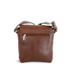 Malý hnedý pánsky kožený crossbag s poklopom 215-1701-40