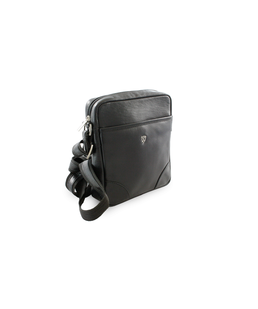 Malý čierny kožený crossbag 215-1711-60