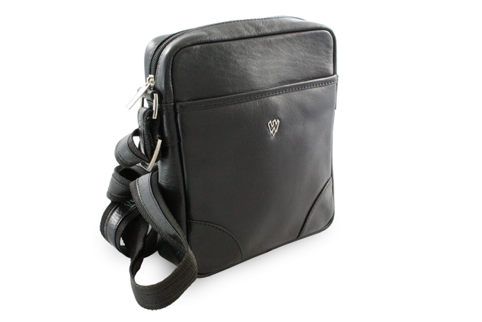 E-shop Malý černý kožený crossbag 215-1711-60