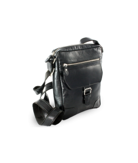 Čierny pánsky kožený zipsový crossbag 215-1792-60 CRU