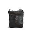 Čierny pánsky kožený zipsový crossbag 215-1792-60