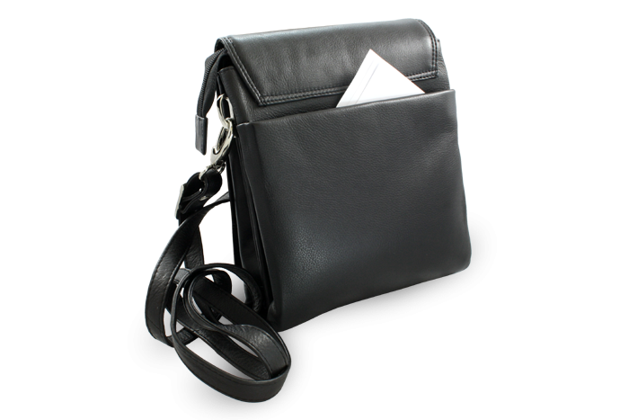 E-shop Velký černý kožený pánský crossbag 215-2185-60