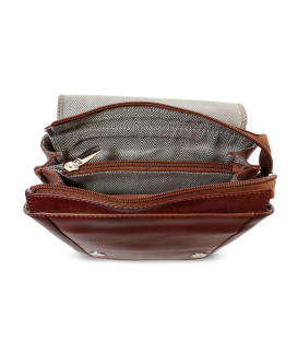 Veľký hnedý kožený pánsky crossbag 215-2185-40