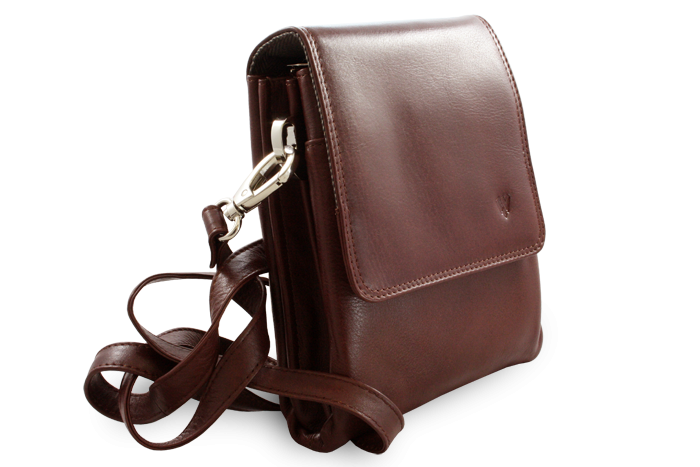 E-shop Malý hnědý kožený pánský crossbag 215-2189-40