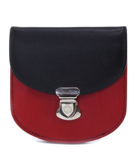 Čiernočervená dámska kožená peňaženka so zámočkom 511-1241A-60/31