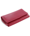 Burgundy dámska listová kožená peňaženka s klopňou 511-2120-34