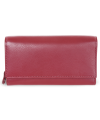 Burgundy dámska listová kožená peňaženka s klopňou 511-2120-34