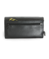 Čierna dámska listová kožená peňaženka s klopňou 511-2120-60