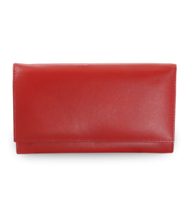 Červená dámska kožená listová peňaženka s klopňou 511-4027-31