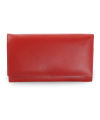 Červená dámska kožená listová peňaženka s klopňou 511-4027-31