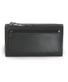 Čierna dámska kožená listová peňaženka s poklopom 511-4027-60
