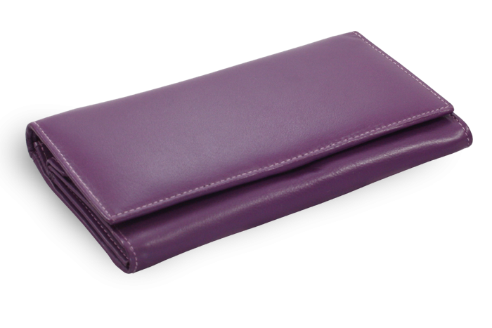 E-shop Fialová dámská kožená psaníčková peněženka s klopnou 511-4027-76