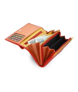 Multičervená dámska kožená peňaženka s poklopom 511-4125-M31
