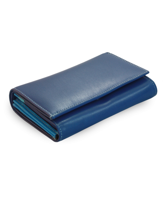 Multimodrá dámska kožená peňaženka s poklopom 511-4125-M97