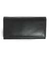 Čierna dámska listová kožená peňaženka s poklopom 511-4233-60