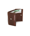 Tmavo hnedá dámska kožená mini peňaženka 511-4392A-47
