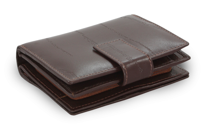 Tmavo hnedá dámska kožená peňaženka so zápinkou 511-5936-40