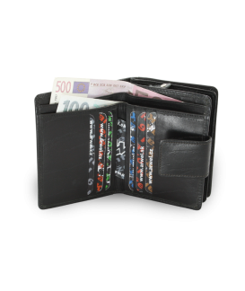 Čierna dámska kožená peňaženka so zápinkou 511-5936-60