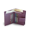 Fialová dámska kožená peňaženka so zápinkou 511-5937-76