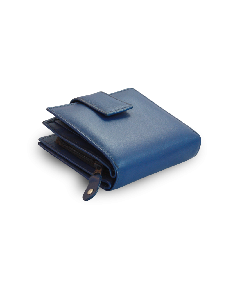 Modrá dámska kožená peňaženka so zápinkou 511-5937-97