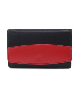 Čiernočervená dámska kožená rámová peňaženka 511-6236A-60/31