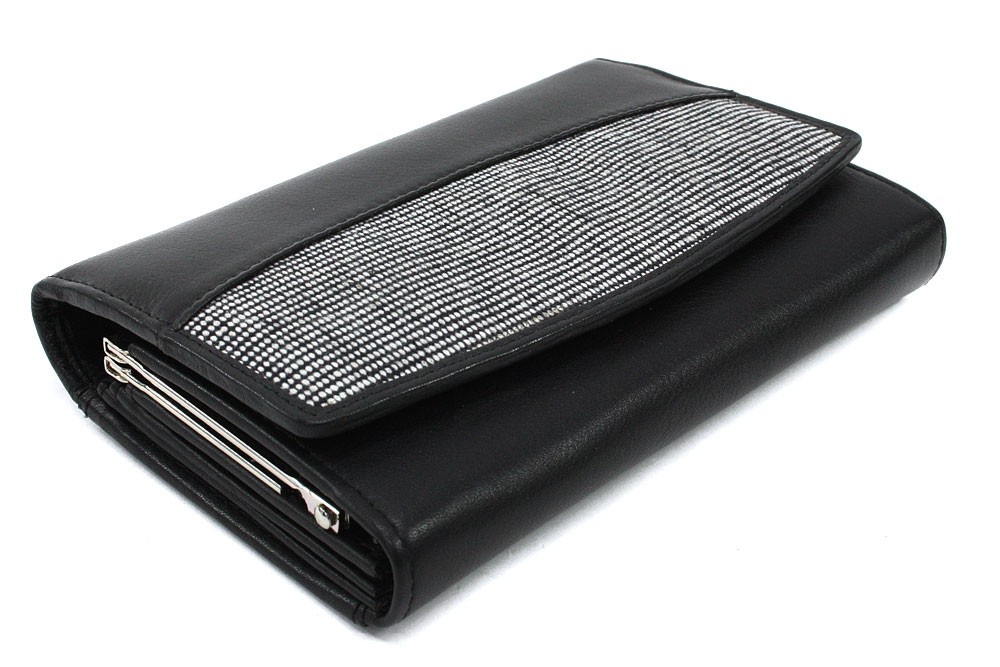 E-shop Černobílá dámská kožená rámová peněženka 511-6236B-60/T