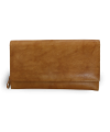 Svetlo hnedá dámska listová kožená peňaženka s poklopom 511-7120-05