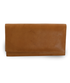 Svetlo hnedá dámska listová kožená peňaženka s poklopom 511-7233-05