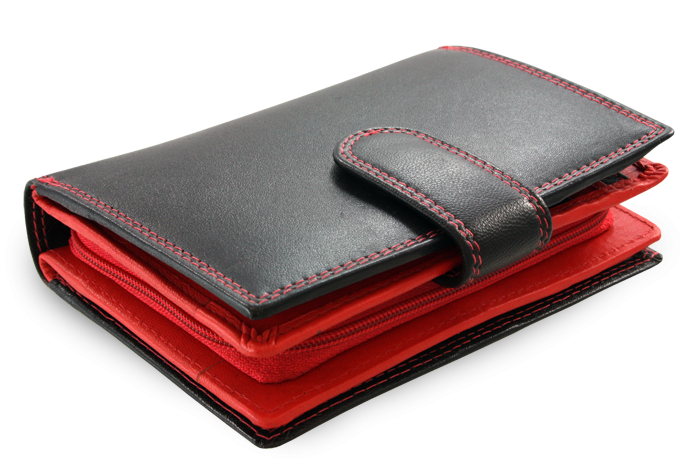 E-shop Černočervená dámská kožená peněženka se zápinkou 511-8313-60/31