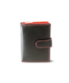 Čiernočervená dámska kožená peňaženka so zápinkou 511-8313-60/31
