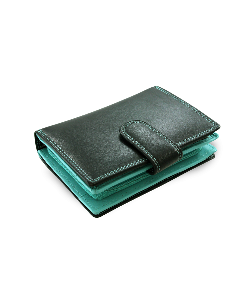 Čiernomodrá kožená peňaženka so zápinkou 511-8313-60/53