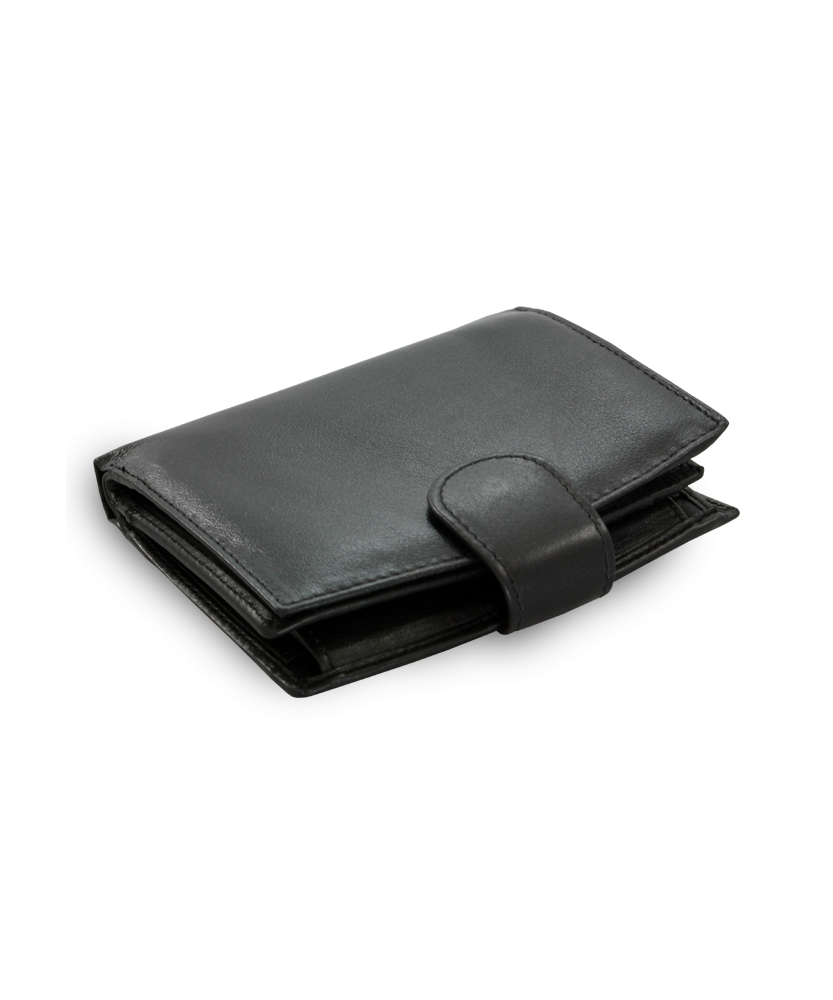 Čierna dámska kožená peňaženka so zápinkou 511-9075-60