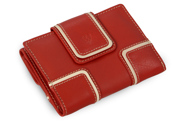 E-shop Červená dámská kožená peněženka se dvěma klopnami 511-9748-31/82