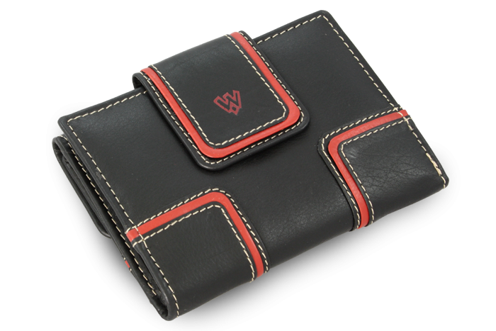 Černá dámská kožená peněženka se dvěma klopnami 511-9748-60/31
