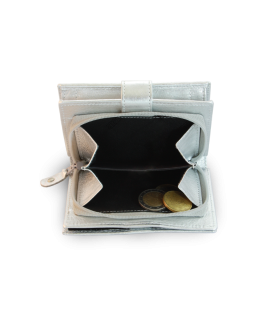 Strieborná dámska kožená peňaženka so zápinkou 511-9769-27