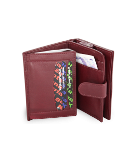 Burgundy dámska kožená peňaženka so zápinkou 511-9769-34