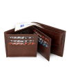 Tmavo hnedá pánska kožená peňaženka 513-17261-47