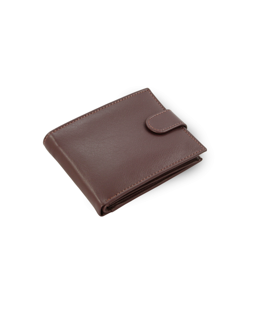 Tmavo hnedá pánska kožená peňaženka so zápinkou 513-1904-47