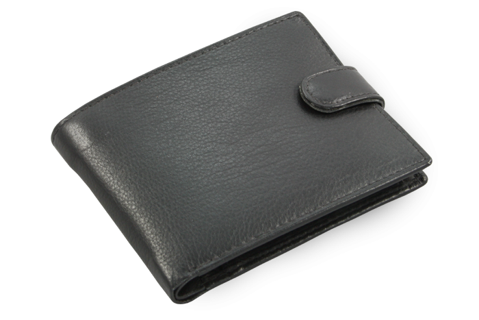 E-shop Černá pánská kožená peněženka se zápinkou 513-2007-60