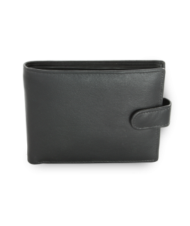 Čierna pánska kožená peňaženka so zápinkou 513-2007A-60