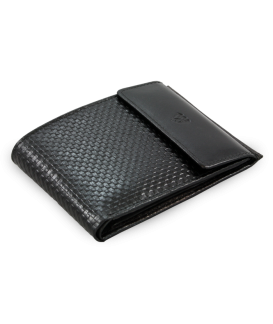 Čierna kožená pánska peňaženka s poklopom 513-2972-60